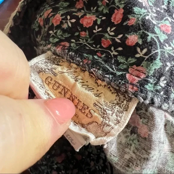 Gunne Sax skirt, vintage 70s prairie - blue calico with white trim- vtg size 11 - Picture 6 of 6